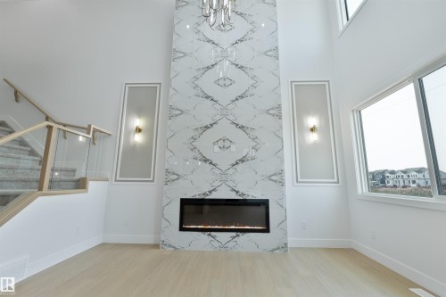 603 Ashgrove Circle, Leduc, AB - Indoor With Fireplace