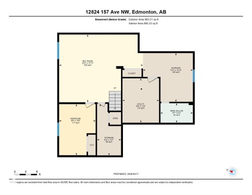 Floor Plan Of The Basement. - 12824 157 Avenue, Edmonton, AB - Other