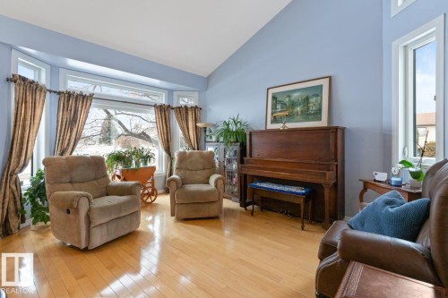 Very Spacious Living Room With Beautiful Hardwood Flooring. - 12824 157 Avenue, Edmonton, AB - Indoor Photo Showing Living Room