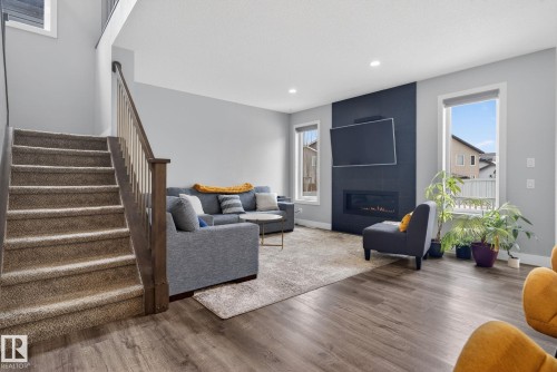 36 Riviere, St. Albert, AB - Indoor Photo Showing Living Room With Fireplace
