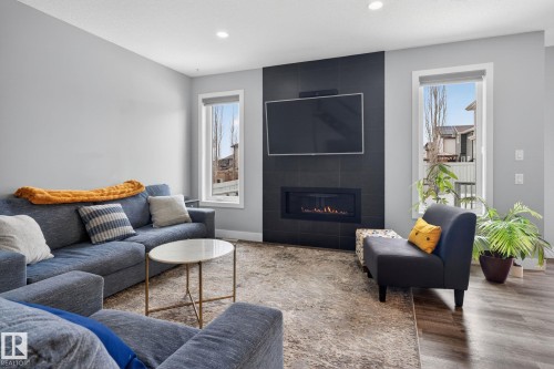 36 Riviere, St. Albert, AB - Indoor Photo Showing Living Room With Fireplace