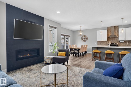 36 Riviere, St. Albert, AB - Indoor Photo Showing Living Room With Fireplace