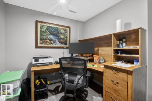 Dedicated space featuring light gray walls, recessed lighting, and carpeted flooring - 3240 130A Avenue, Edmonton, AB - Indoor Photo Showing Office