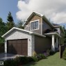 The property features an exterior of light-colored stone and dark siding, complemented by a prominent dark-paneled garage door - 5809 Raven Crescent, Edmonton, AB  - Outdoor 