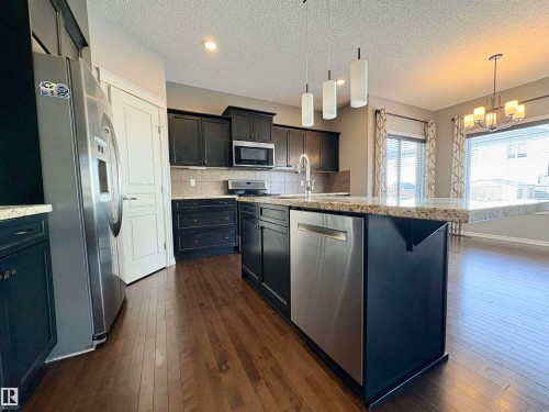 21340 51 Avenue, Edmonton, AB - Indoor Photo Showing Kitchen With Stainless Steel Kitchen With Upgraded Kitchen