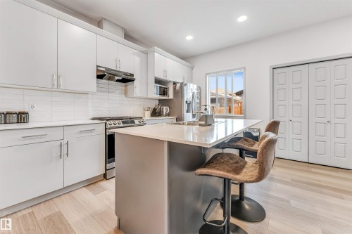 1217 Watt Drive, Edmonton, AB - Indoor Photo Showing Kitchen With Upgraded Kitchen