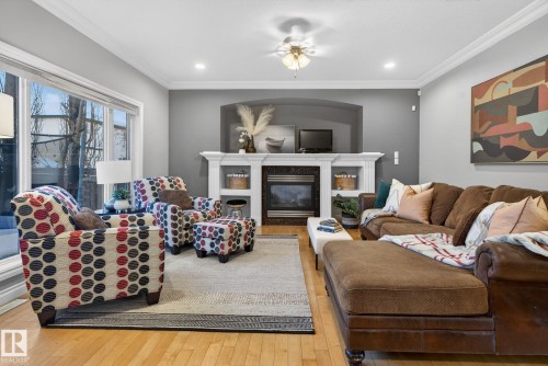 13608 160 Avenue, Edmonton, AB - Indoor Photo Showing Living Room With Fireplace