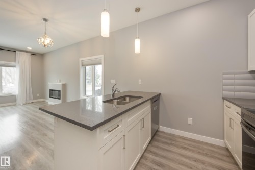 2 12014 92 Street, Edmonton, AB - Indoor Photo Showing Kitchen With Fireplace With Double Sink