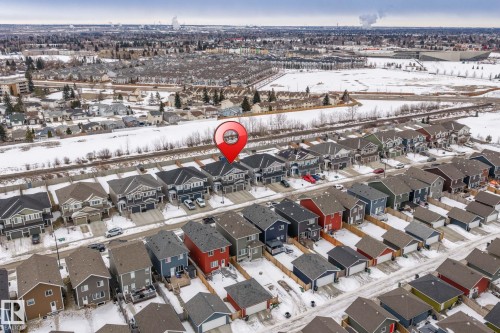 Aerial view of the property and its surrounding neighbourhood - 483 Ebbers Way Nw, Edmonton, AB - Outdoor With View