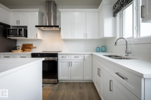 555 172 Avenue, Edmonton, AB - Indoor Photo Showing Kitchen With Double Sink