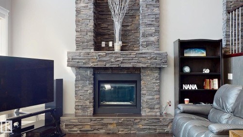 475 Allard Boulevard, Edmonton, AB - Indoor Photo Showing Living Room With Fireplace
