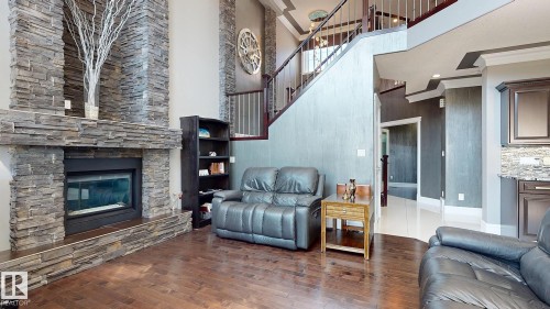 475 Allard Boulevard, Edmonton, AB - Indoor Photo Showing Living Room With Fireplace