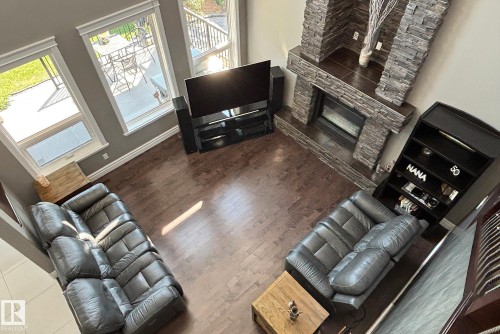 475 Allard Boulevard, Edmonton, AB - Indoor Photo Showing Living Room With Fireplace