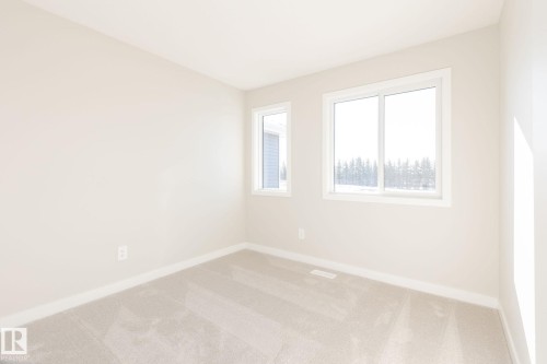 This room features two windows and plush carpet flooring - 2206 Crossbill Link, Edmonton, AB - Indoor Photo Showing Other Room