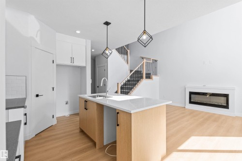 5133 53 Avenue, Calmar, AB - Indoor With Fireplace