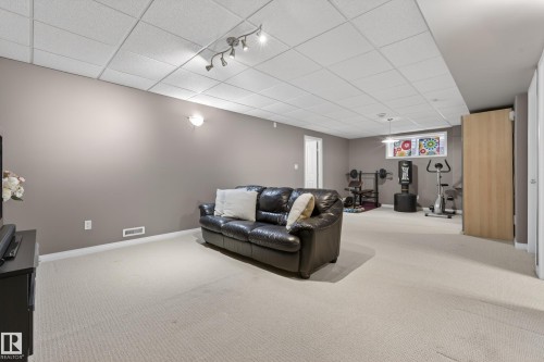 The room features wall-to-wall carpeting and neutral-toned walls, providing a versatile space - 1119 Rutherford Close, Edmonton, AB - Indoor Photo Showing Other Room