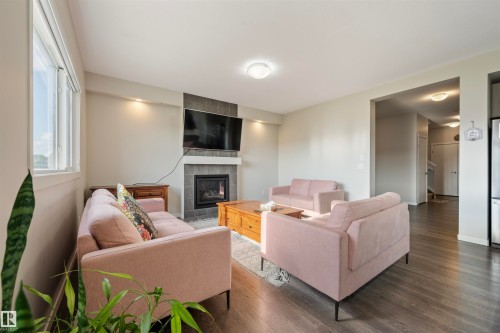 9864 222 Street, Edmonton, AB - Indoor Photo Showing Living Room With Fireplace