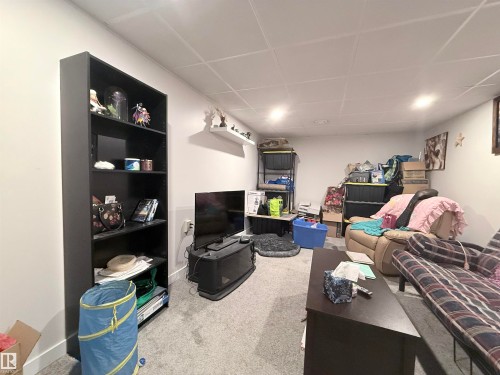 This room features light-colored walls and grey carpeting - 3912 108 Street, Edmonton, AB - Indoor