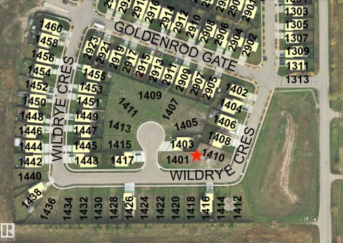 Property Map. Depicting the spatial arrangement of properties and their corresponding identifiers - 1410 Wildrye Crescent, Cold Lake, AB - Other