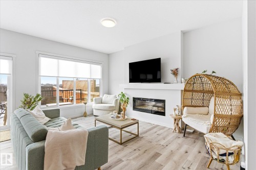 20031 26 Avenue, Edmonton, AB - Indoor Photo Showing Living Room With Fireplace