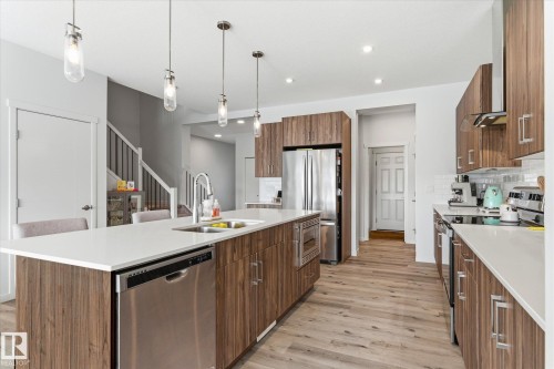 20031 26 Avenue, Edmonton, AB - Indoor Photo Showing Kitchen With Double Sink With Upgraded Kitchen
