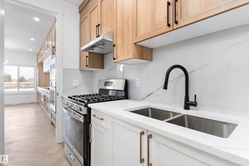220 Edgemont Green, Edmonton, AB - Indoor Photo Showing Kitchen With Double Sink With Upgraded Kitchen