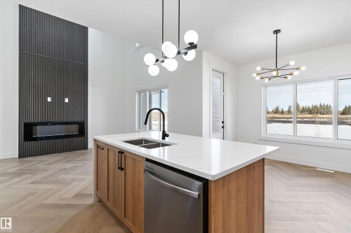 220 Edgemont Green, Edmonton, AB - Indoor Photo Showing Kitchen With Double Sink