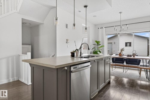 9708 220 Street, Edmonton, AB - Indoor Photo Showing Kitchen With Double Sink With Upgraded Kitchen