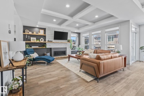 25 Enchanted Way, St. Albert, AB - Indoor Photo Showing Other Room With Fireplace