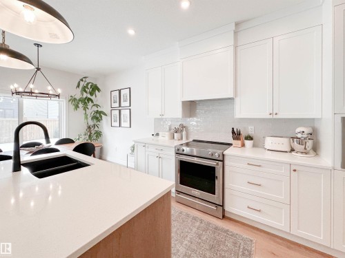 29 Cannes Cove, St. Albert, AB - Indoor Photo Showing Kitchen With Double Sink With Upgraded Kitchen