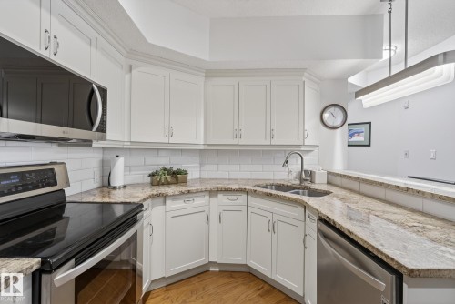 307 10108 125 Street, Edmonton, AB - Indoor Photo Showing Kitchen With Double Sink