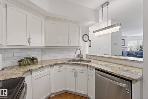 307 10108 125 Street, Edmonton, AB - Indoor Photo Showing Kitchen With Double Sink