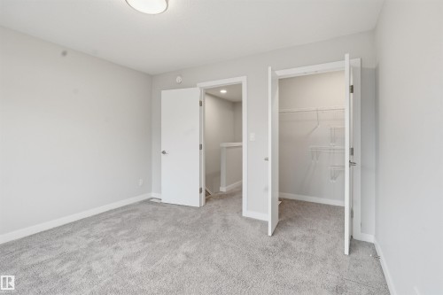 This room features light grey carpeting, light grey walls, white trim, and a ceiling light fixture - 40 1729 Keene Crescent, Edmonton, AB - Indoor Photo Showing Other Room