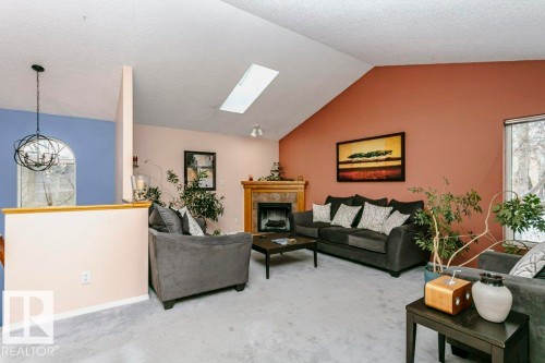 15004 103 Avenue, Edmonton, AB - Indoor Photo Showing Living Room With Fireplace