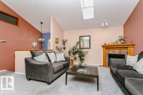 15004 103 Avenue, Edmonton, AB - Indoor Photo Showing Living Room With Fireplace