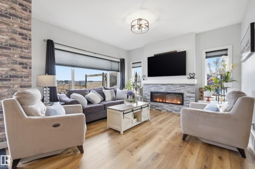 16 Redwing Wynd, St. Albert, AB - Indoor Photo Showing Living Room With Fireplace