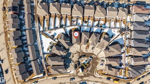 Aerial view of the property and surrounding neighborhood, featuring a cul-de-sac design and residential rooflines - 2244 21 Avenue, Edmonton, AB - Indoor Photo Showing Gym Room