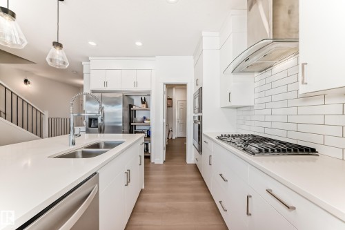 17532 49 Street, Edmonton, AB - Indoor Photo Showing Kitchen With Double Sink With Upgraded Kitchen