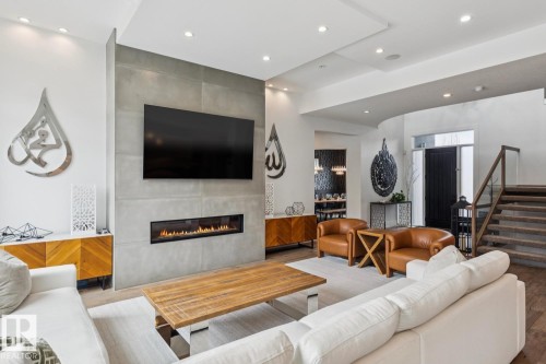 3631 Westcliff Way, Edmonton, AB - Indoor Photo Showing Living Room With Fireplace