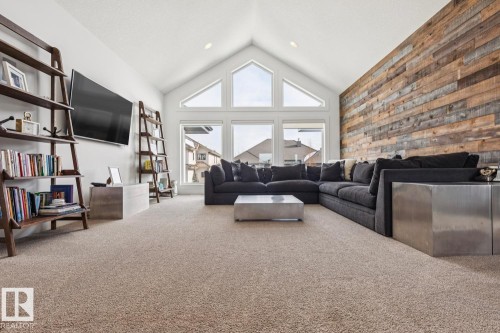 3631 Westcliff Way, Edmonton, AB - Indoor Photo Showing Living Room With Fireplace