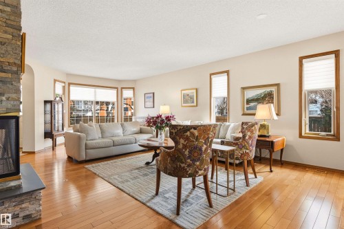 108 Ironwood Place, Edmonton, AB - Indoor Photo Showing Living Room With Fireplace
