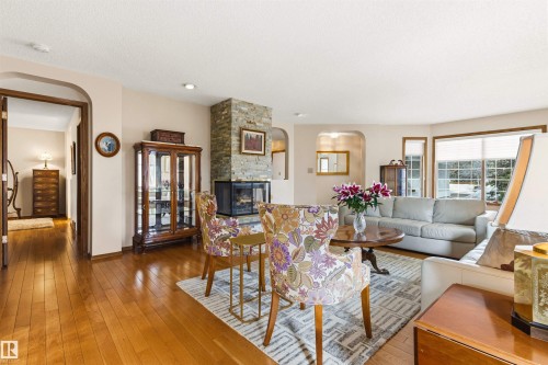 108 Ironwood Place, Edmonton, AB - Indoor Photo Showing Living Room With Fireplace