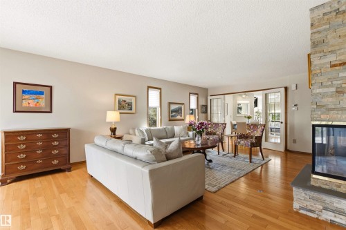 108 Ironwood Place, Edmonton, AB - Indoor Photo Showing Living Room With Fireplace