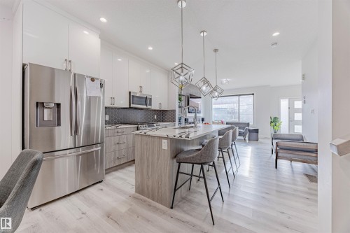 8086 Kiriak Link, Edmonton, AB - Indoor Photo Showing Kitchen With Stainless Steel Kitchen With Upgraded Kitchen