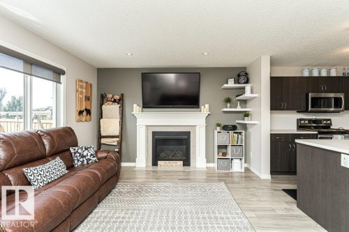 8727 Carson Way, Edmonton, AB - Indoor Photo Showing Living Room With Fireplace