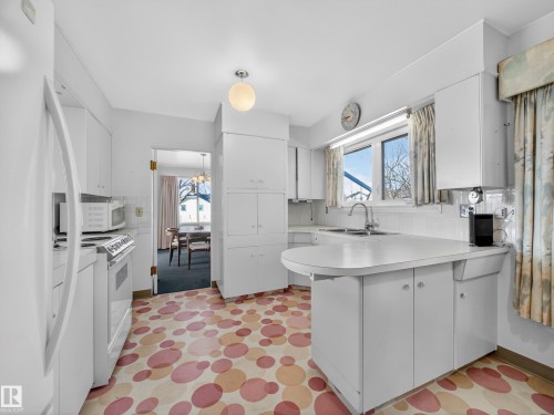 3642 Ada Boulevard, Edmonton, AB - Indoor Photo Showing Kitchen With Double Sink