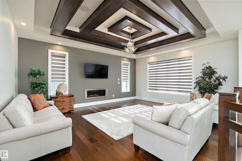 3644 Westcliff Way, Edmonton, AB - Indoor Photo Showing Living Room With Fireplace