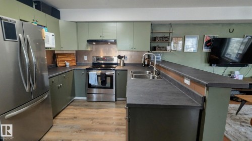 201 11408 108 Avenue, Edmonton, AB - Indoor Photo Showing Kitchen With Double Sink
