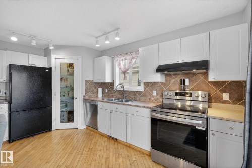 14816 47 Street, Edmonton, AB - Indoor Photo Showing Kitchen With Double Sink