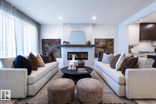 2327 Muckleplum Way, Edmonton, AB - Indoor Photo Showing Living Room With Fireplace